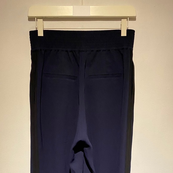 H&M Studio Trouser blue with Black Stripe and elastic waist Size 6 - Picture 4 of 8